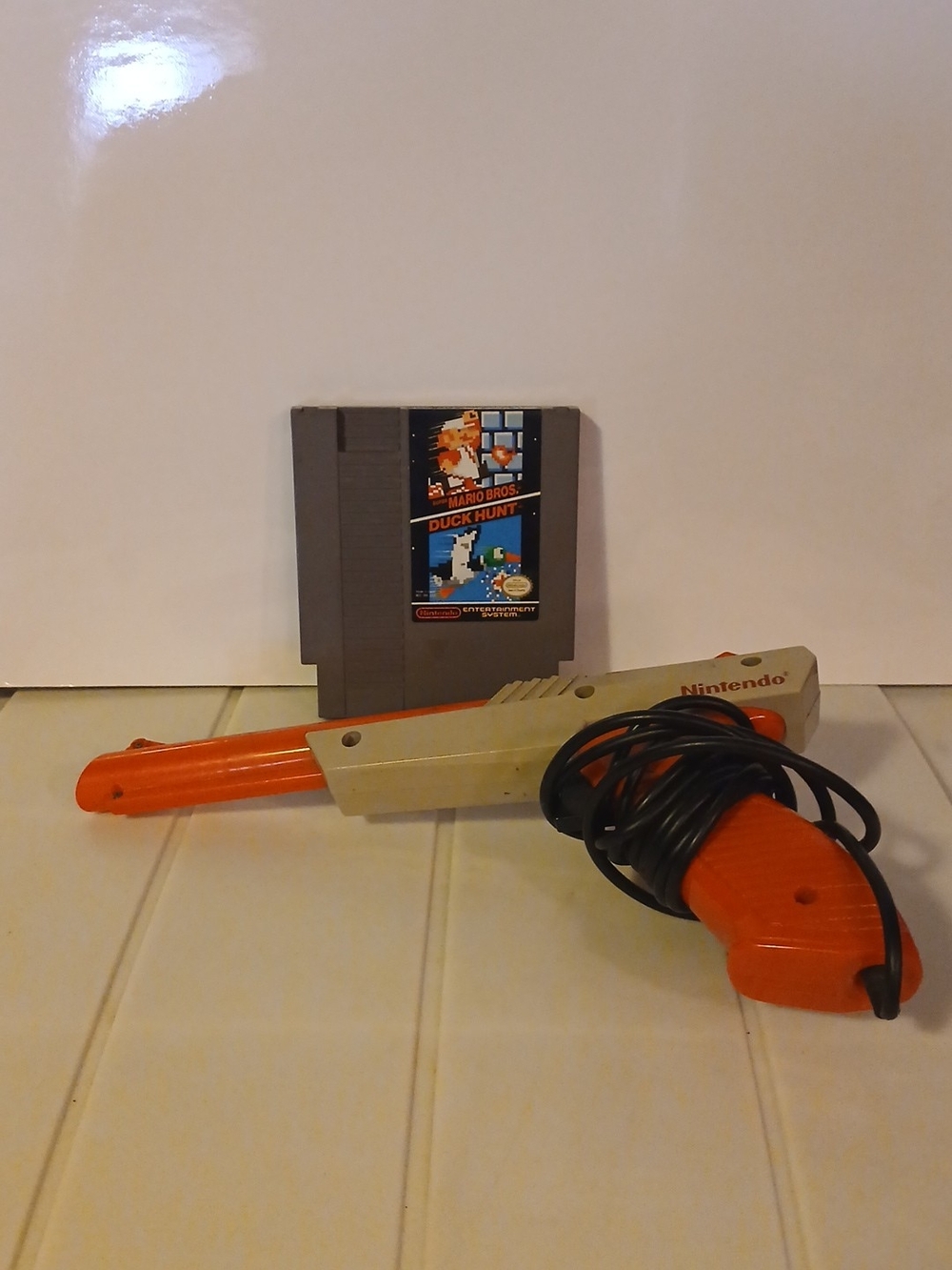 Nintendo Orange and Grey Zapper Light Gun with Duck Hunt Cartridge